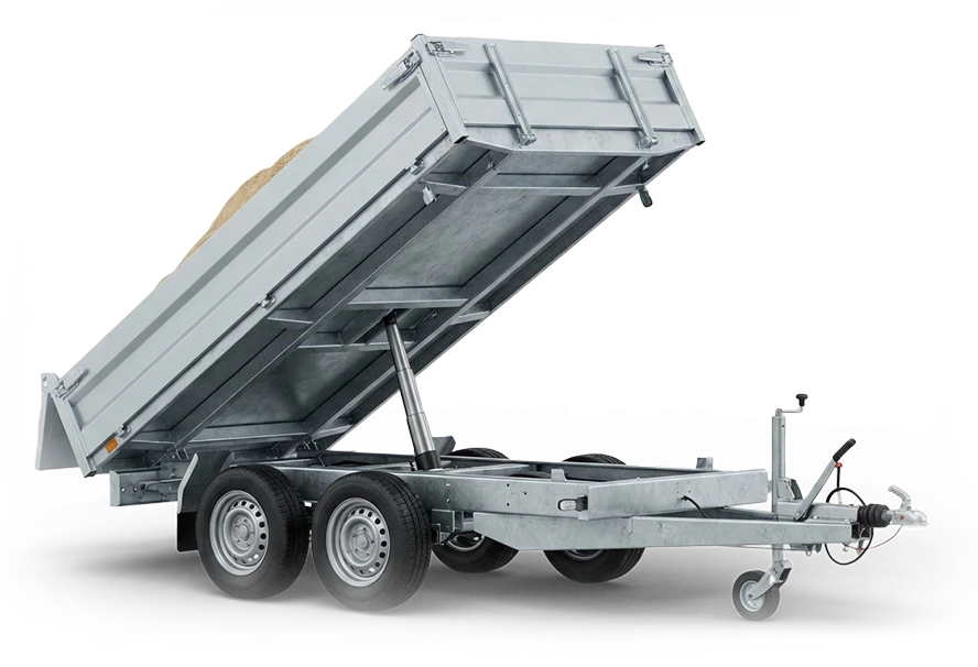 Dvojnápravový sklápací príves s hydraulickou korbou